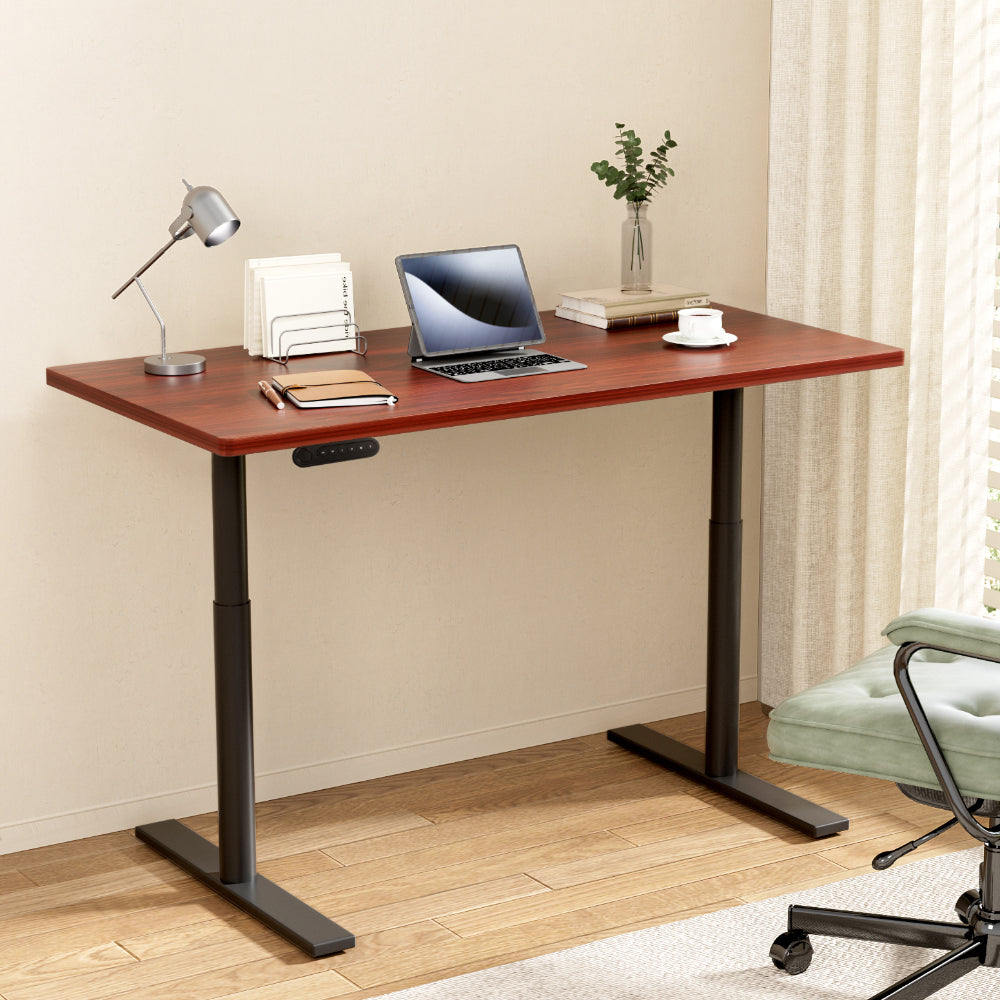 Artiss Electric Standing Desk Motorised Adjustable Sit Stand Desks Black Walnut