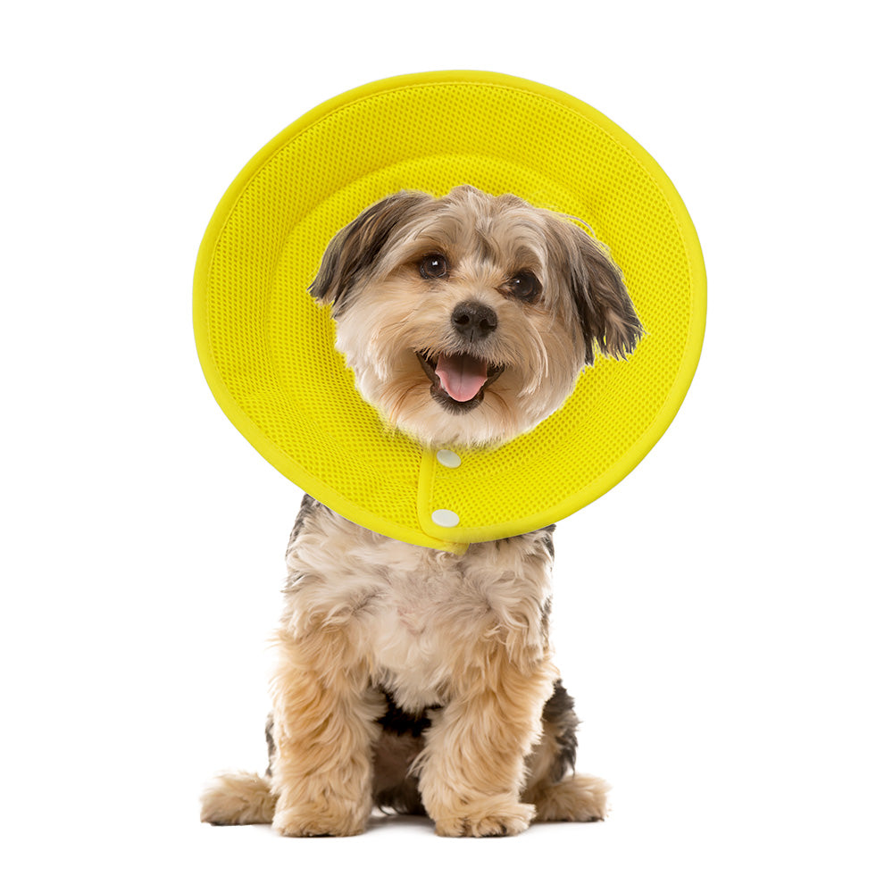 Pet Dog Cat Elizabethan Collar Adjustable Cone Mesh Recovery L-Pink