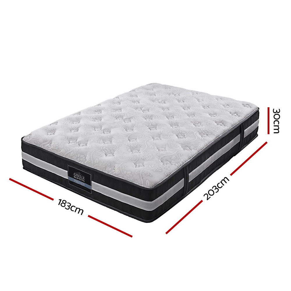 Giselle Bedding 30cm Mattress Pocket Spring King Medium Firm 6.5