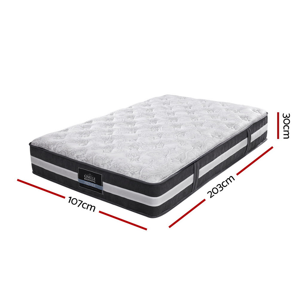 Giselle Bedding 30cm Mattress Pocket Spring King Single Medium Firm 6.5