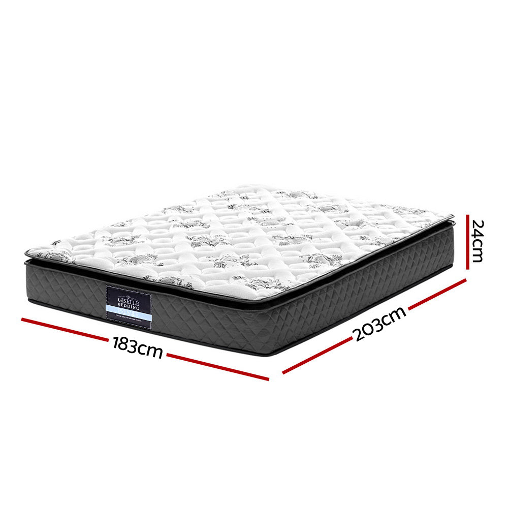 Giselle Bedding 24cm Mattress Pillow Top King Medium Soft 5.0