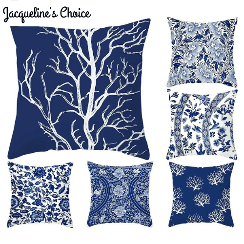 Dark Blue Abstract Cushion Cover