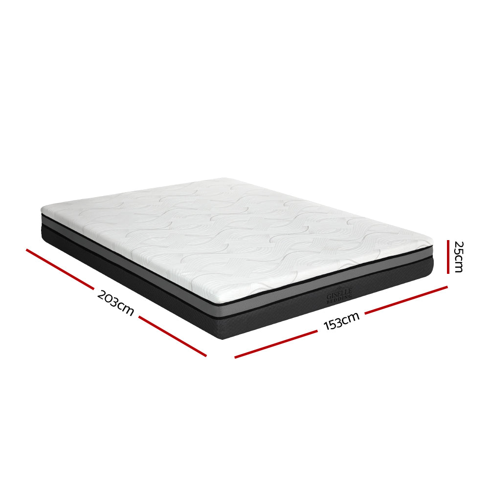 Giselle Bedding Memory Foam Mattress Bed Cool Gel Non Spring 25cm Queen Medium Firm