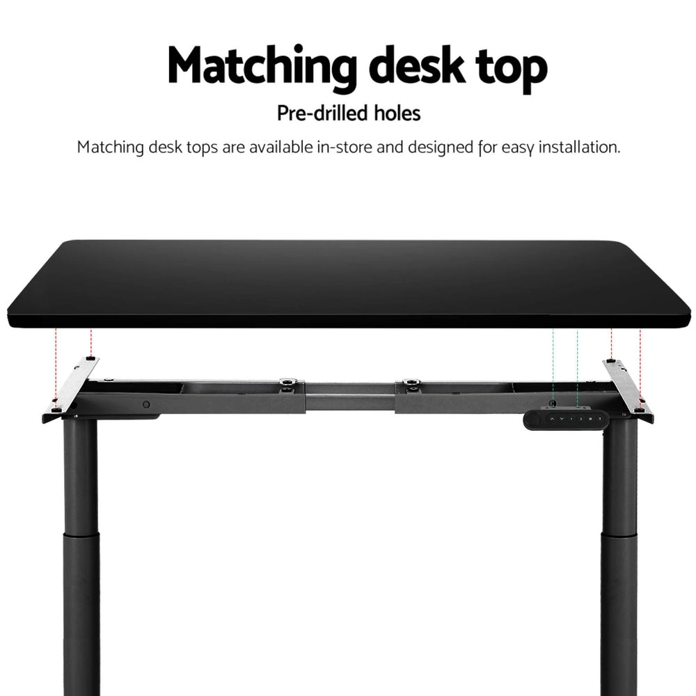 Artiss Standing Desk Sit Stand Motorised Adjustable Frame Only Dual Motor Black