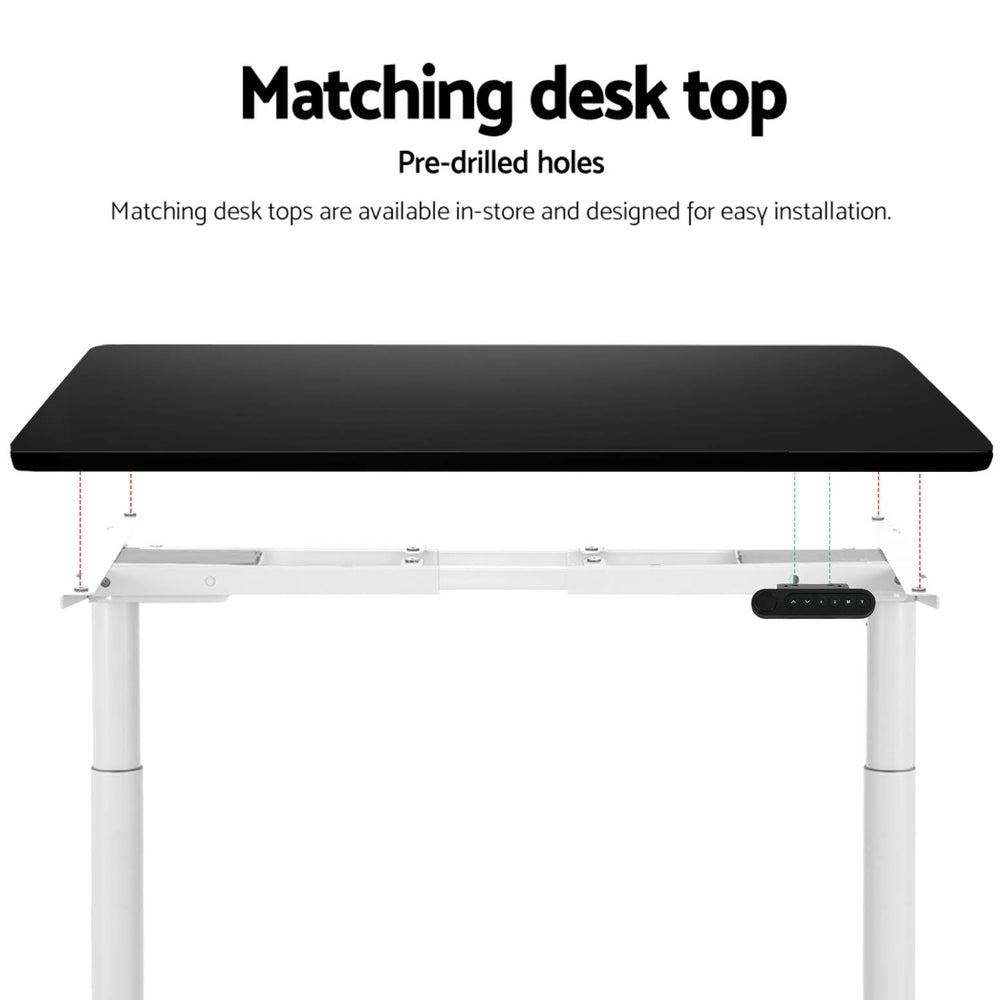Artiss Standing Desk Sit Stand Motorised Adjustable Frame Only Dual Motor White