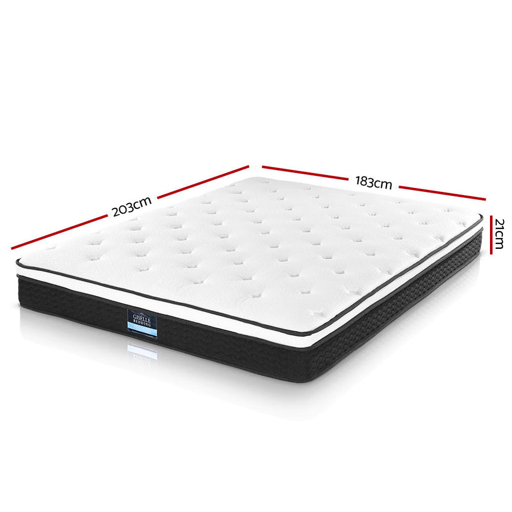 Giselle Bedding 21cm Mattress Euro Top King Medium Firm 6.0
