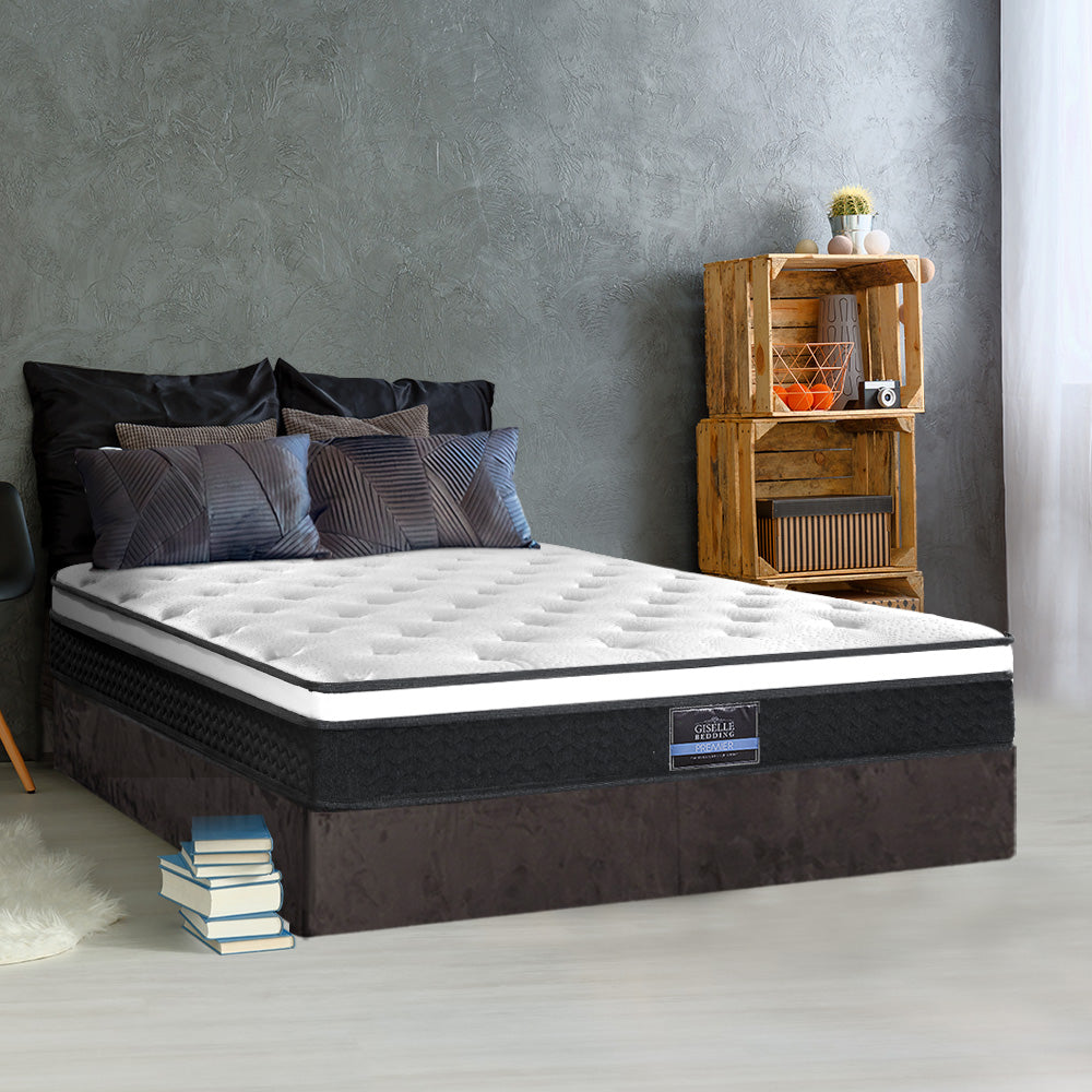 Giselle Bedding 21cm Mattress Euro Top King Single Medium Firm 6.0