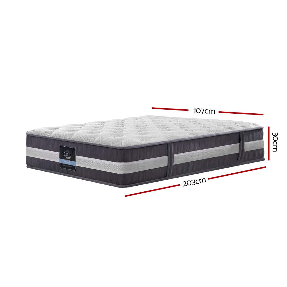 Giselle Bedding 30cm Mattress Pocket Spring King Single Medium Firm 6.5