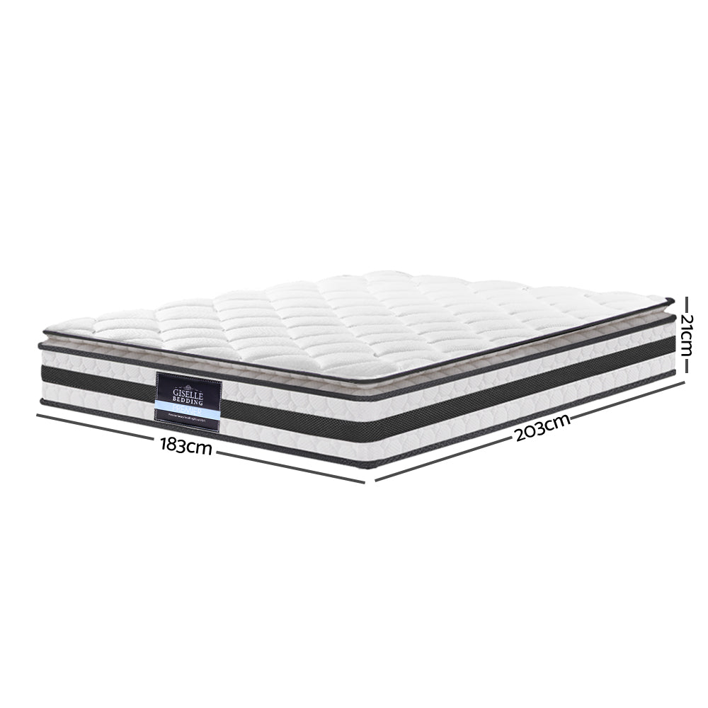 Giselle Bedding 21cm Mattress Pillow Top King Medium Firm 6.0