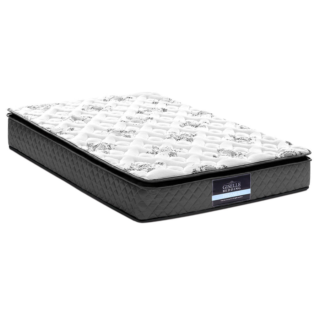 Giselle Bedding 24cm Mattress Pillow Top King Single Medium Soft 5.0