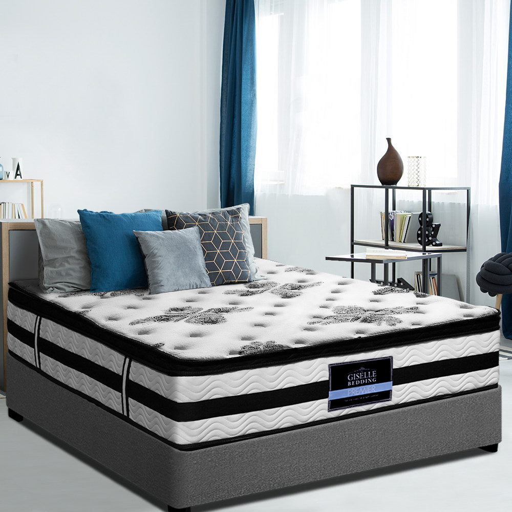 Giselle Bedding 34cm Mattress Euro Top Pocket Spring King Medium Firm 6.5