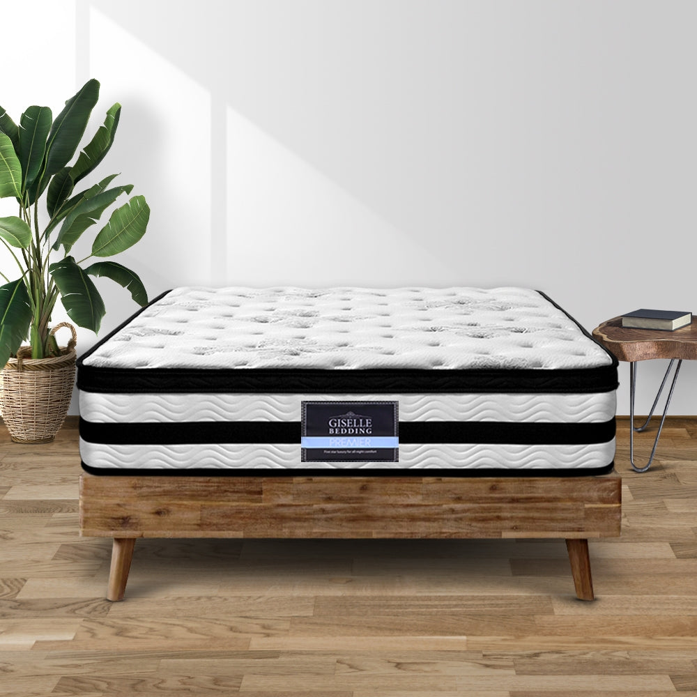 Giselle Bedding 34cm Mattress Euro Top Pocket Spring King Single Medium Firm 6.5