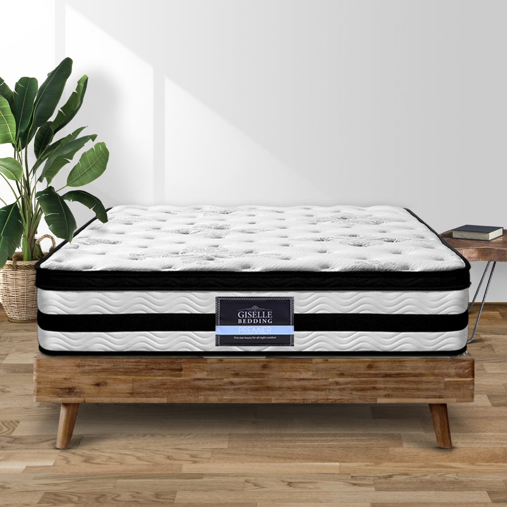 Giselle Bedding 34cm Mattress Euro Top Pocket Spring Super King Medium Firm 6.5