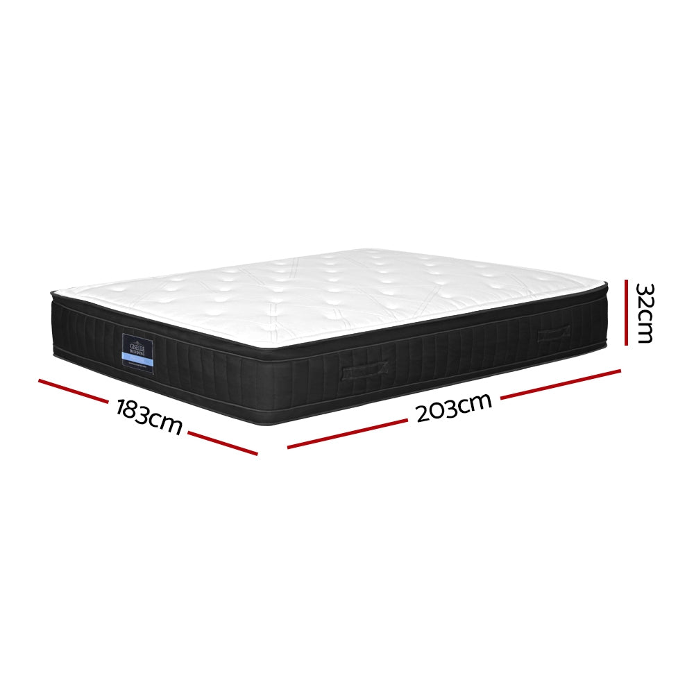 Giselle Bedding 32cm Mattress Euro Top King Medium Firm 6.5