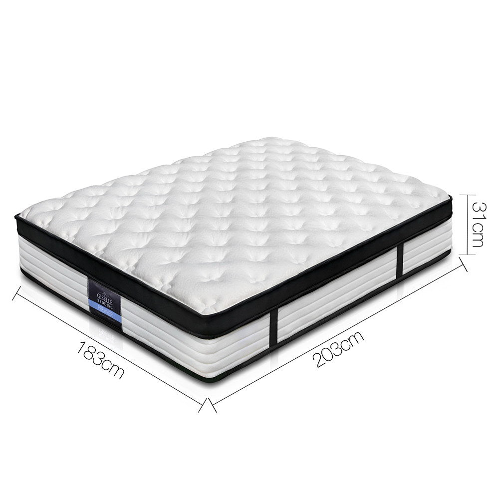 Giselle Bedding 31cm Mattress Euro Top King Medium Soft 5.0