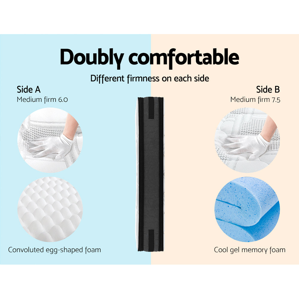 Giselle Bedding 36cm Mattress Cool Gel Memory Foam King Top 6.0 / Bottom 7.5 / Medium Firm