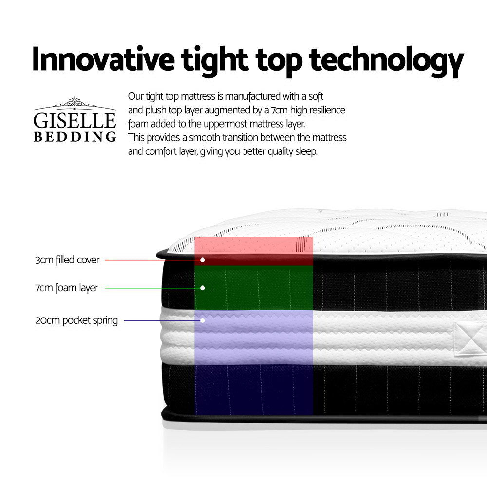 Giselle Bedding 30cm Mattress Medium Firm King 7.0