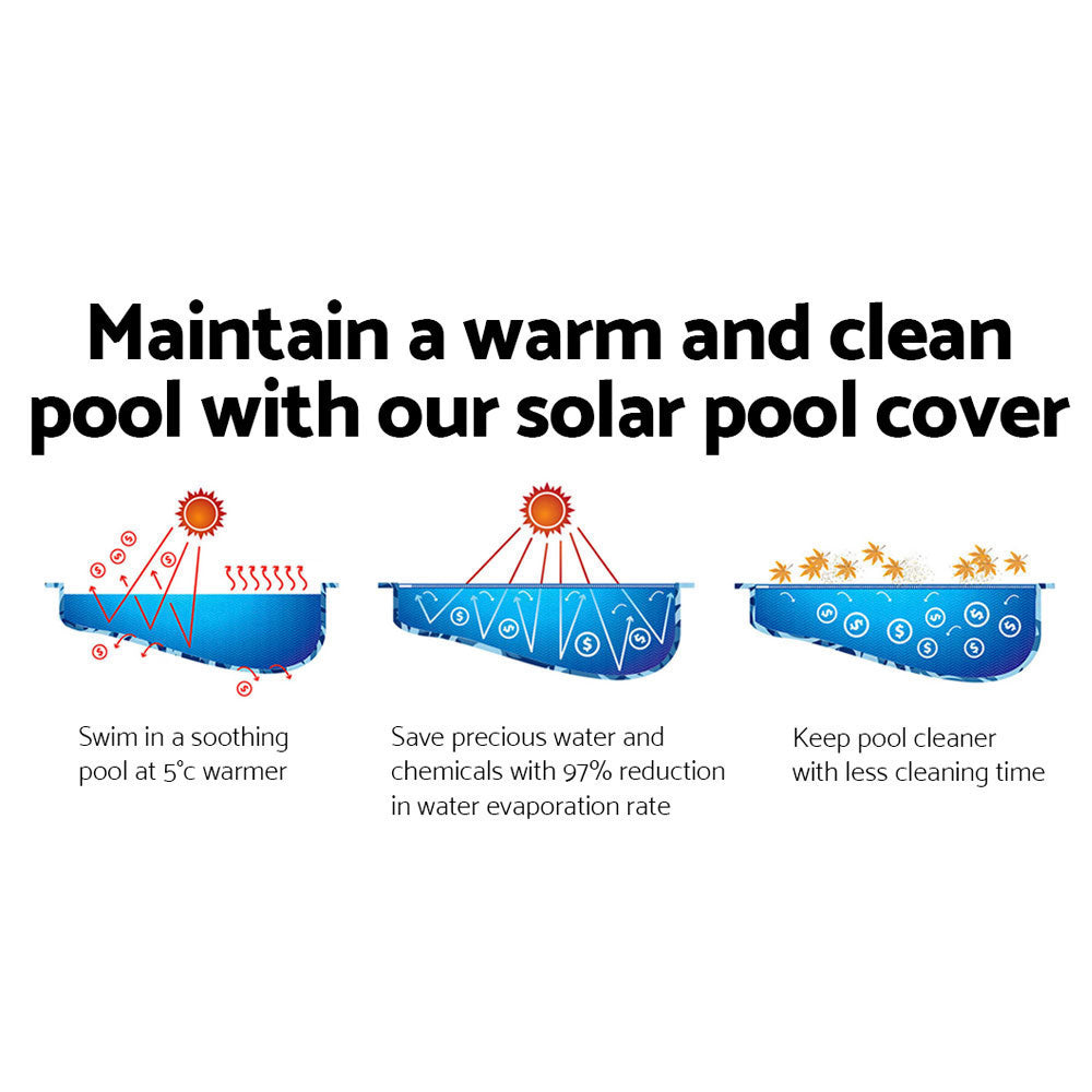 Aqua Buddy Pool Cover 500 Micron 11x4.8m Swimming Pool Solar Blanket Blue