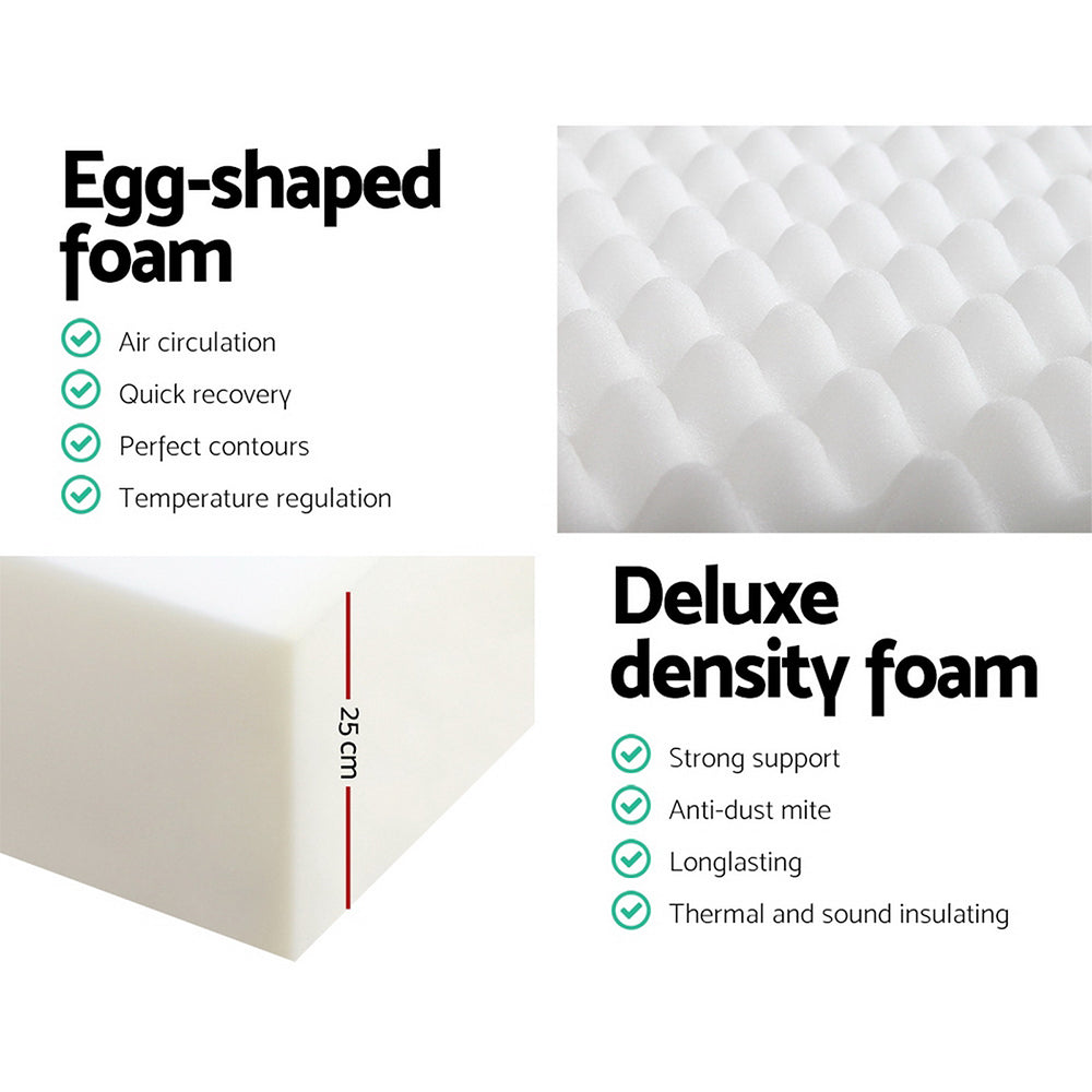 Giselle Bedding Memory Foam Mattress Bed Cool Gel 25cm King Single Medium Firm