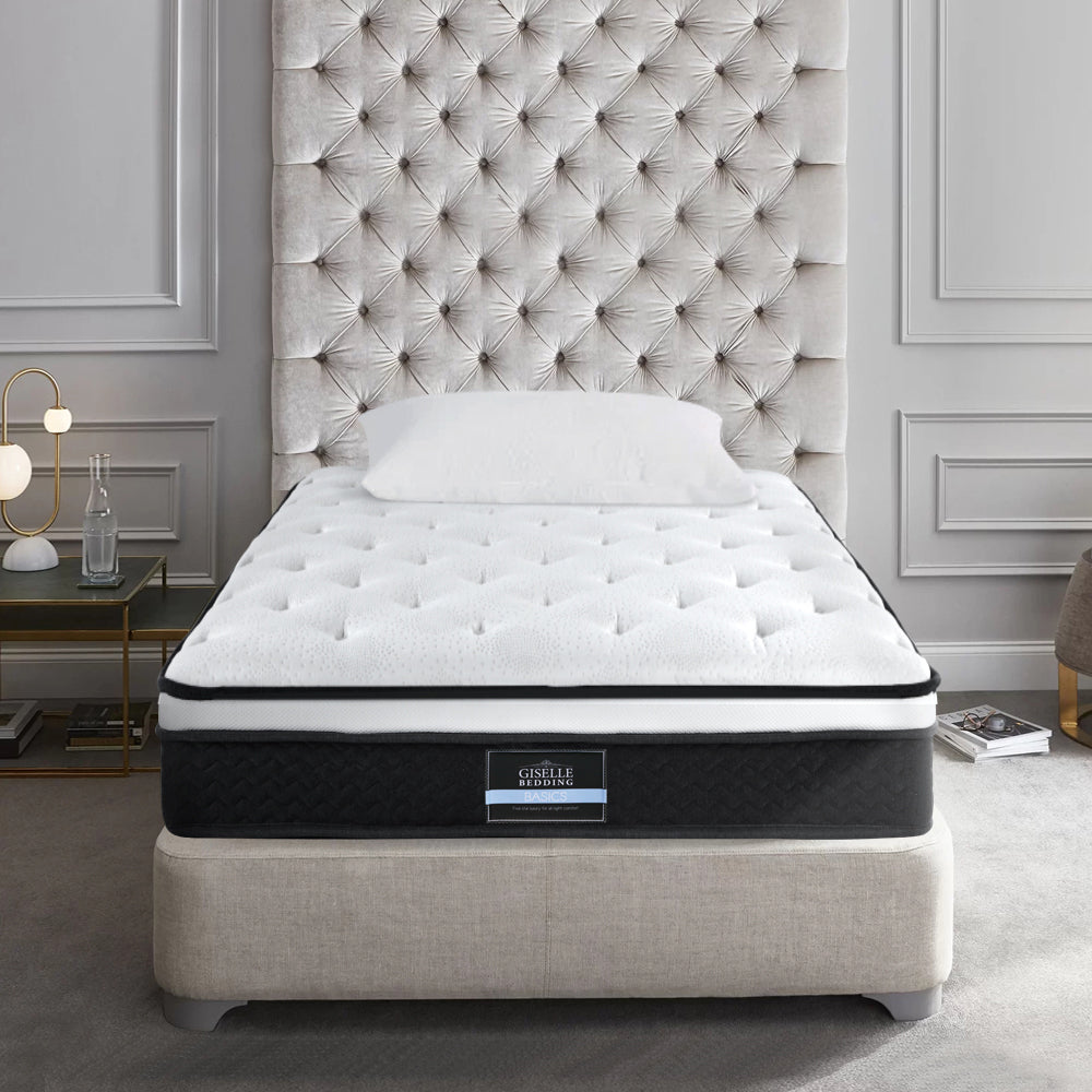 Giselle Bedding 21cm Mattress Euro Top King Single Medium Firm 6.0