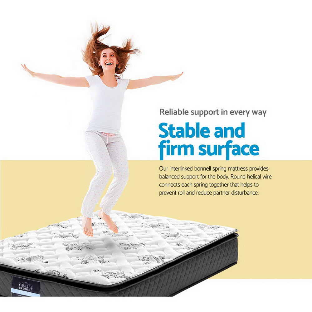 Giselle Bedding 24cm Mattress Pillow Top King Single Medium Soft 5.0