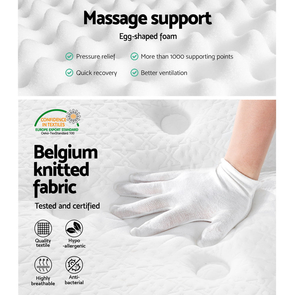 Giselle Bedding 34cm Mattress Euro Top King Medium Firm 6.5