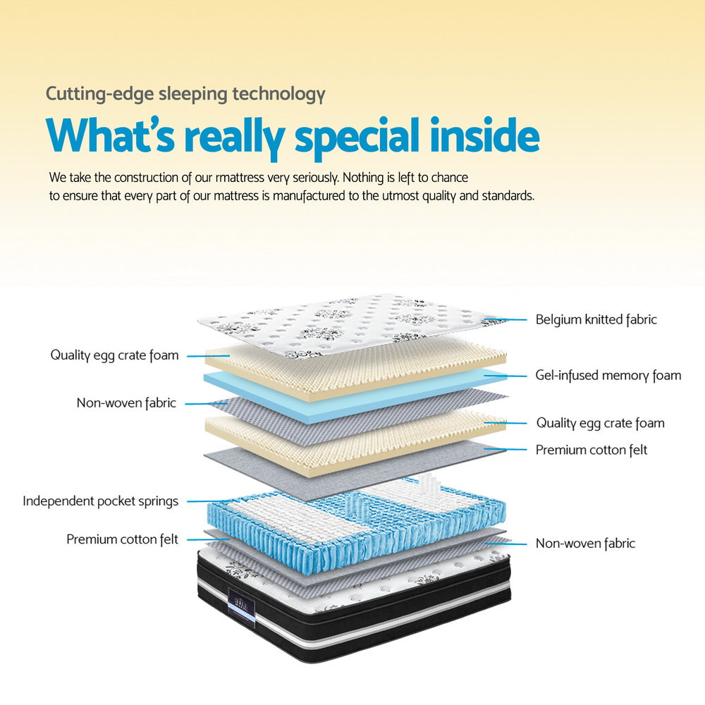 Giselle Bedding 34cm Mattress Cool Gel Memory Foam King Single Medium Firm 6.0