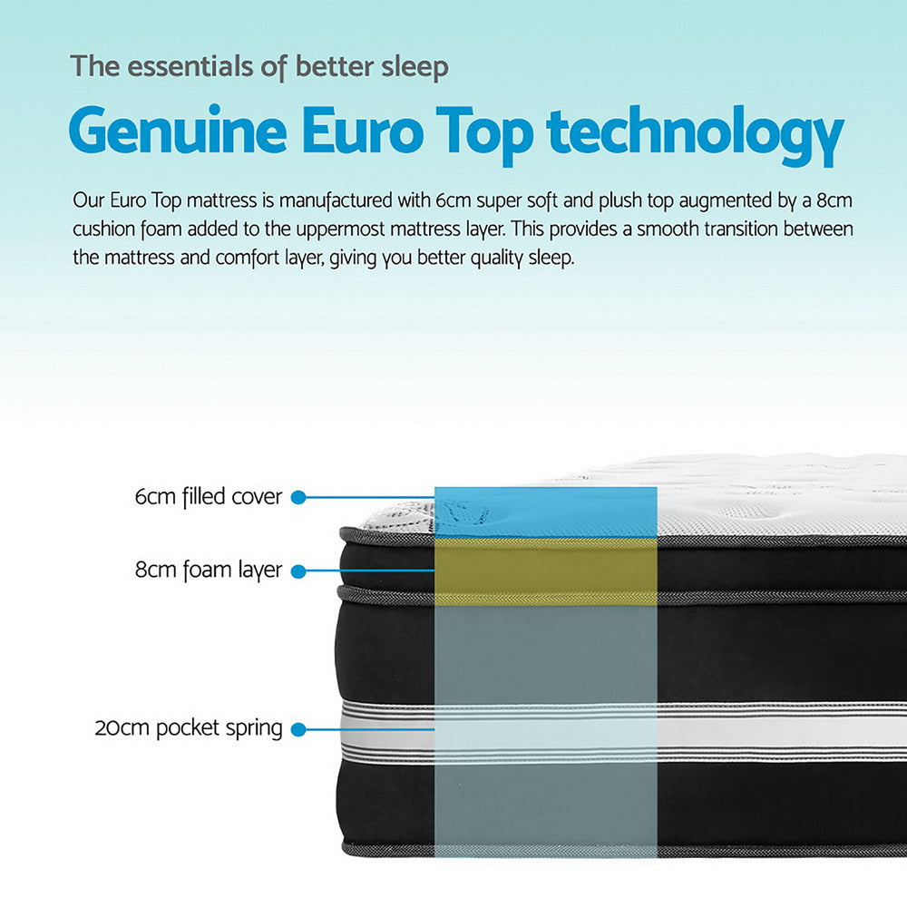 Giselle Bedding 34cm Mattress Cool Gel Memory Foam King Single Medium Firm 6.0