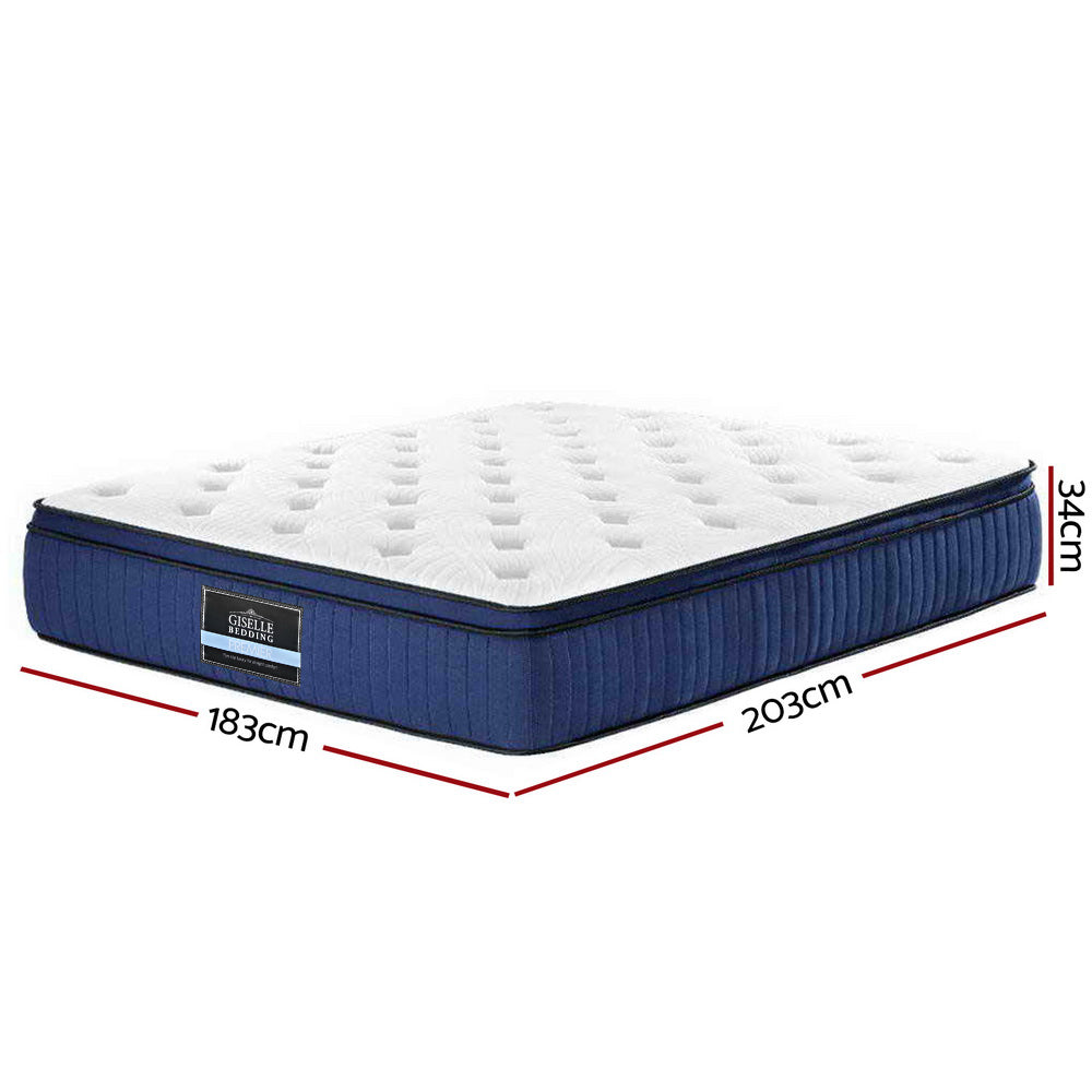 Giselle Bedding 34cm Mattress Cool Gel Memory Foam 7 Zone King Medium Firm 6.5