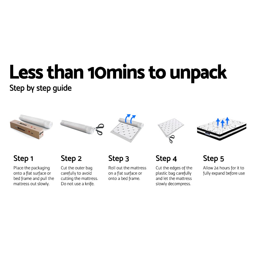 Giselle Bedding 36cm Mattress Cool Gel Memory Foam King Top 6.0 / Bottom 7.5 / Medium Firm