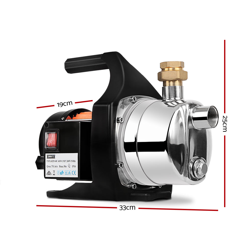 Giantz Garden Water Pump 1500W High Pressure Tank Rain Farm Irrigation Black